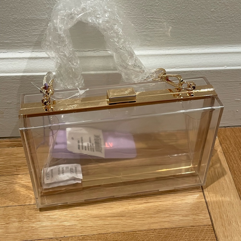 Jill & Ally clear acrylic chain clutch